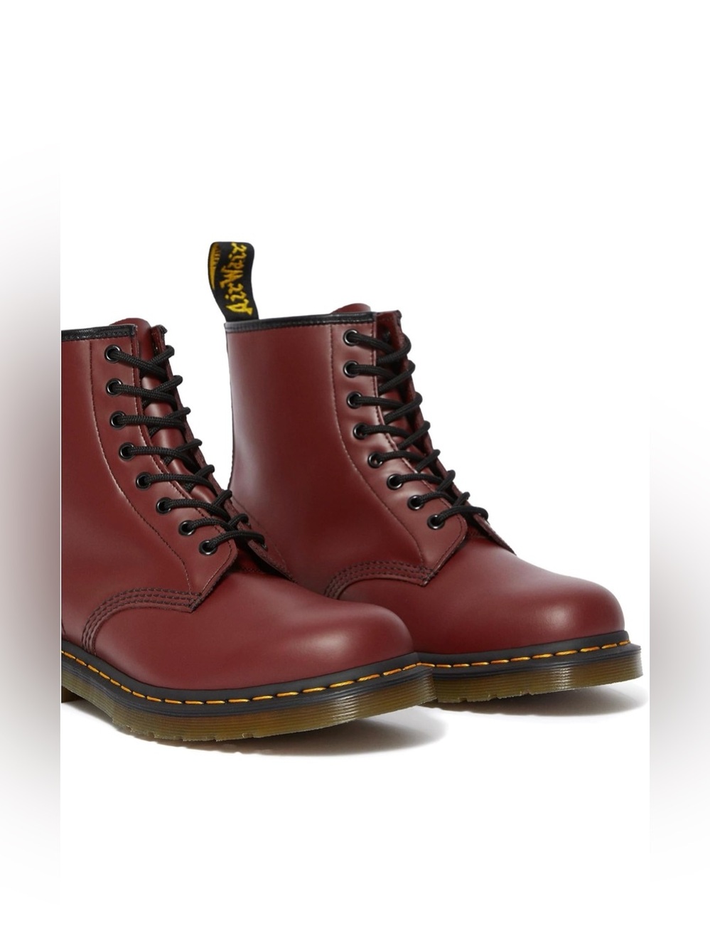 Dr. Martens Cherry Red 8-Eye Leather Lace-Up Boots - Men